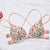 Floral Print Push Up Bras For Women Deep V Bras Front Buckle Wireless Bralettes