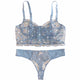 Fantasy Blue Embroidery Love Mesh Sexy Lingerie