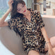Elegant Leopard Silk Pajamas