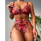 Eloquent Burgundy Embroidery Lingerie