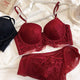 Red Embroidery Gauze Push Up Bra