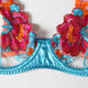 Embroidered Bra Thin Mesh Lingerie Garter Ring Four-Piece Set