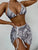 Print 3 Pieces Skirt Set Bathing Suit