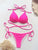 Solid Two Piece Brazilian Bikini Swimwear