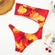 Plus Size Swimwear Women Floral Striped Print Bathing Suit