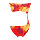 Plus Size Swimwear Women Floral Striped Print Bathing Suit